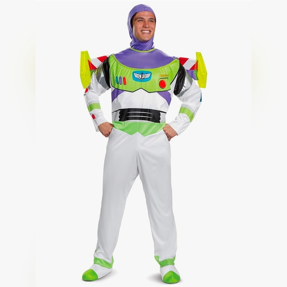 Disguise Toy Story Buzz Lightyear Deluxe Jumpsuit Costume Adults, XL 42-46 - Picture 4 of 5